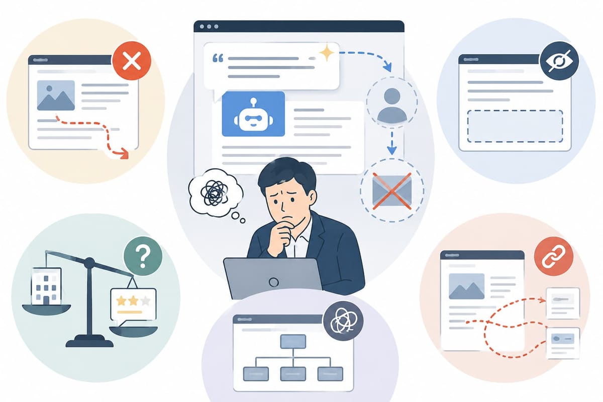 AI検索で引用されても問い合わせが来ないサイトの共通点5選